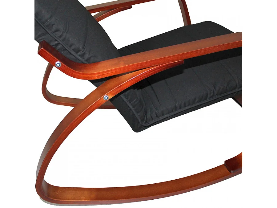 Fauteuil relax à bascule avec repose-pieds réglable mod. ZEN NOYER NOIR par Yelloo