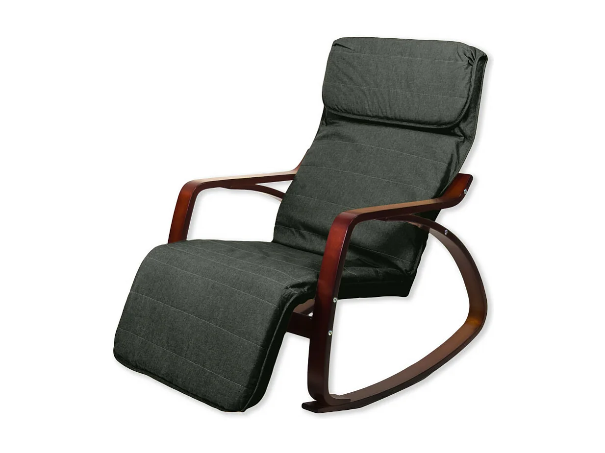 Fauteuil relax à bascule avec repose-pieds réglable mod. ZEN NOYER NOIR par Yelloo