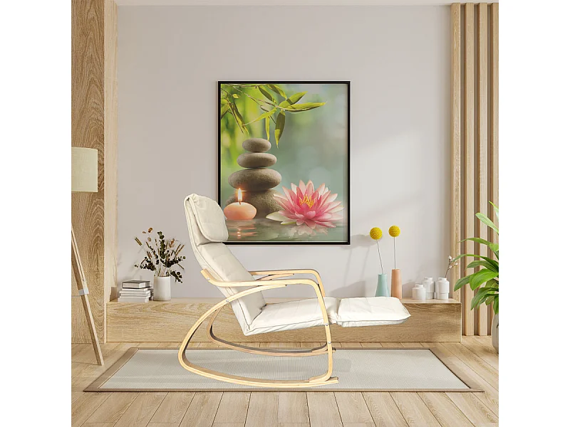 Poltrona relax sedia a dondolo con poggiapiedi regolabile mod. ZEN BIANCO by Yelloo