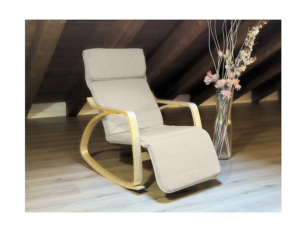 Fauteuil relax à bascule avec repose-pieds réglable mod. ZEN BLANC par Yelloo
