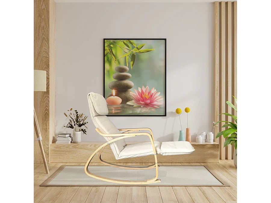 Fauteuil relax à bascule avec repose-pieds réglable mod. ZEN BLANC par Yelloo