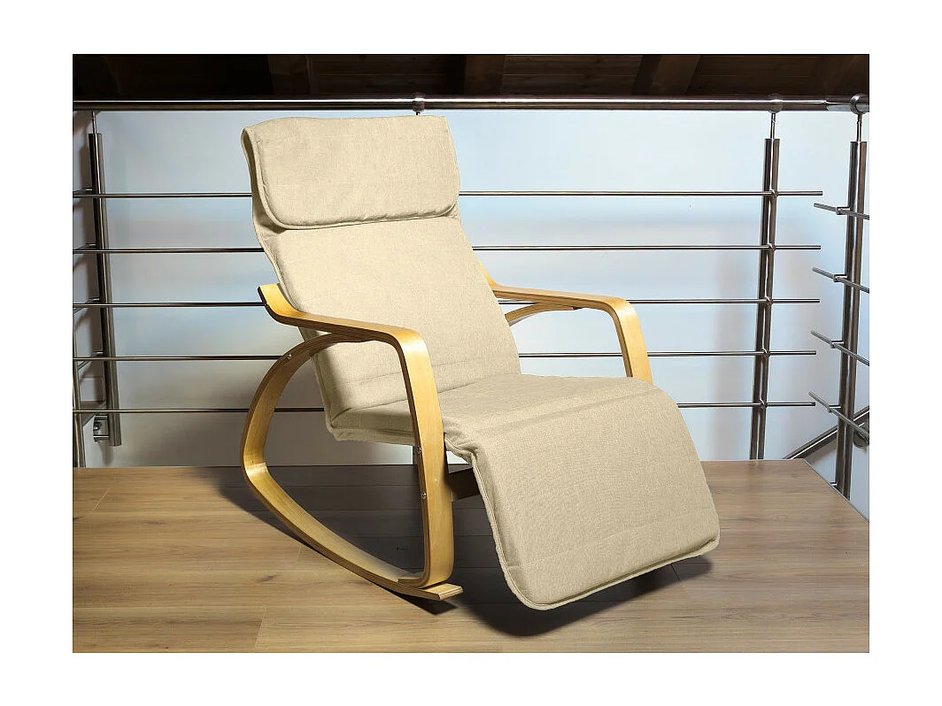 Fauteuil relax à bascule avec repose-pieds réglable mod. ZEN BLANC par Yelloo