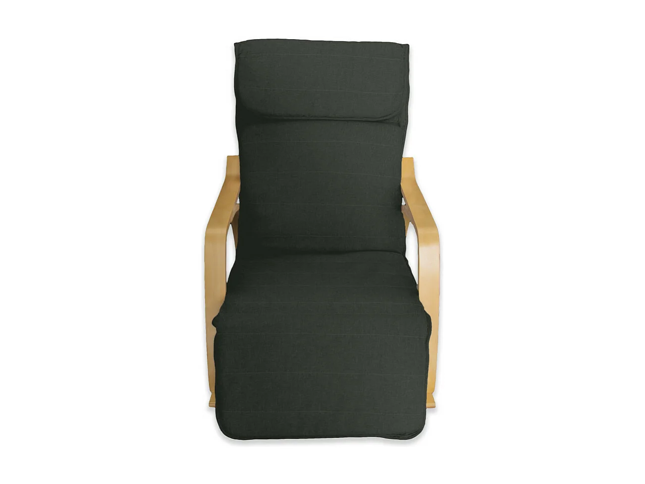 Poltrona relax sedia a dondolo con poggiapiedi regolabile mod. ZEN NERA NATURALE by Yelloo