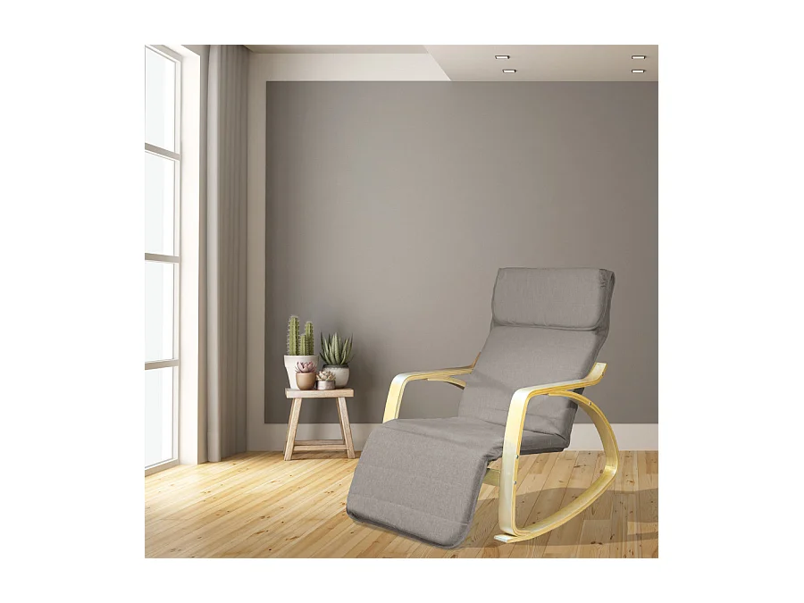 Fauteuil relax à bascule avec repose-pieds réglable mod. ZEN GREY par Yelloo