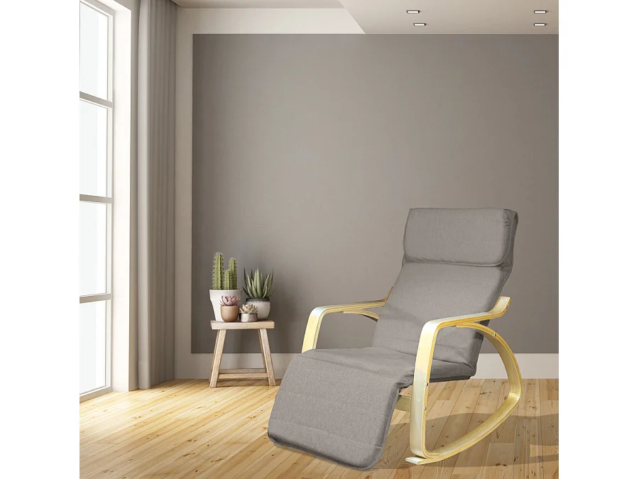 Fauteuil relax à bascule avec repose-pieds réglable mod. ZEN GREY par Yelloo