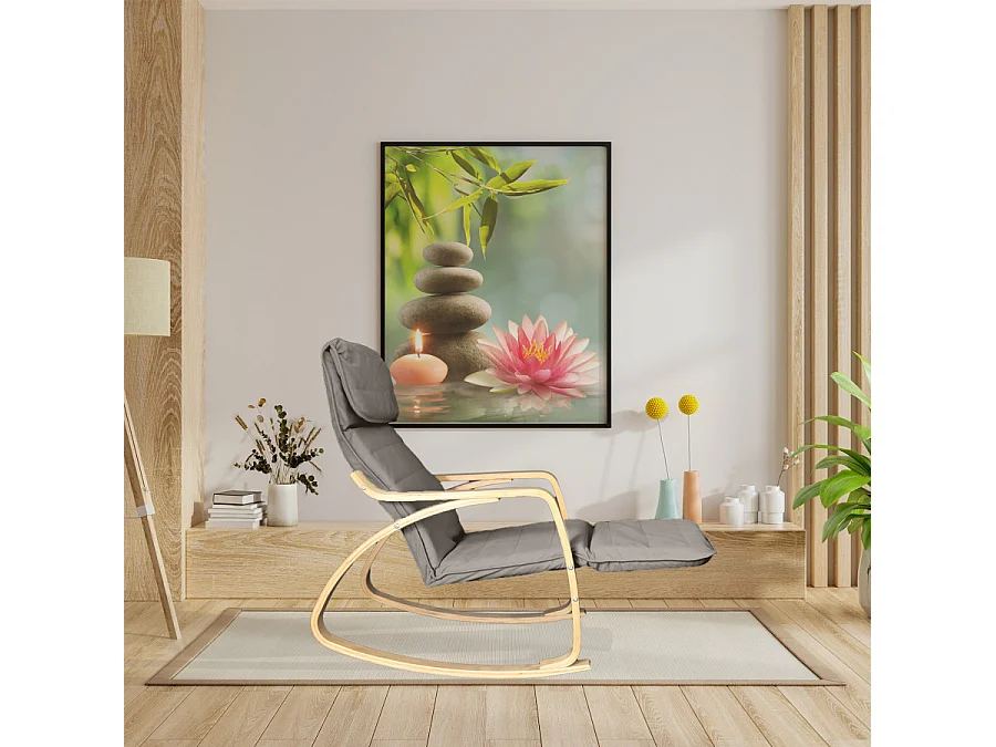 Fauteuil relax à bascule avec repose-pieds réglable mod. ZEN GREY par Yelloo