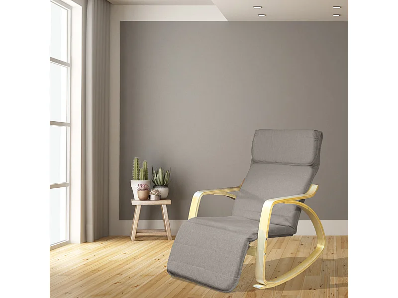 Fauteuil relax à bascule avec repose-pieds réglable mod. ZEN GREY par Yelloo