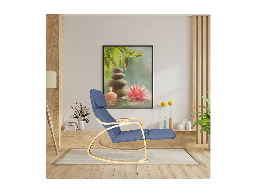 Fauteuil relax à bascule avec repose-pieds réglable mod. ZEN BLU de Yelloo
