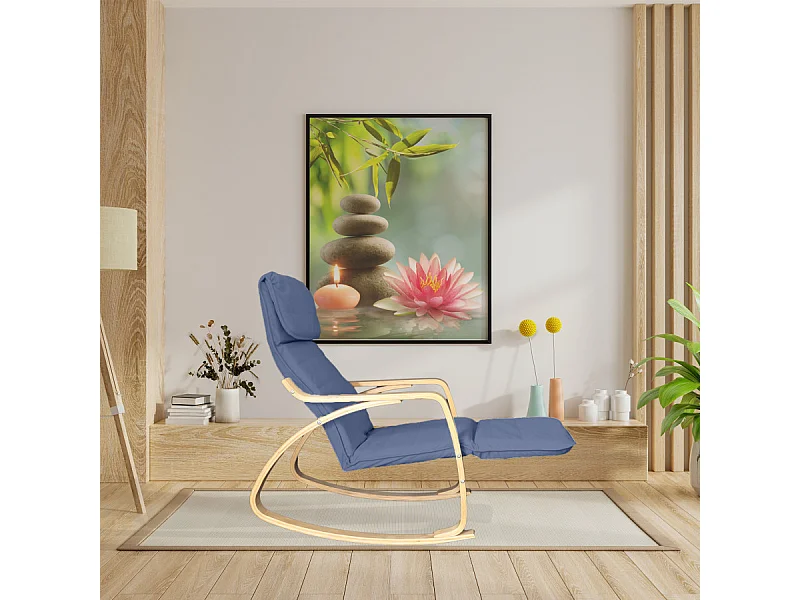 Fauteuil relax à bascule avec repose-pieds réglable mod. ZEN BLU de Yelloo