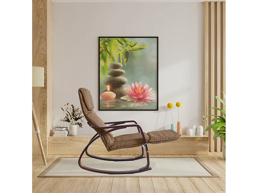 Fauteuil relax à bascule avec repose-pieds réglable mod. ZEN CAFÉ NOIX de Yelloo