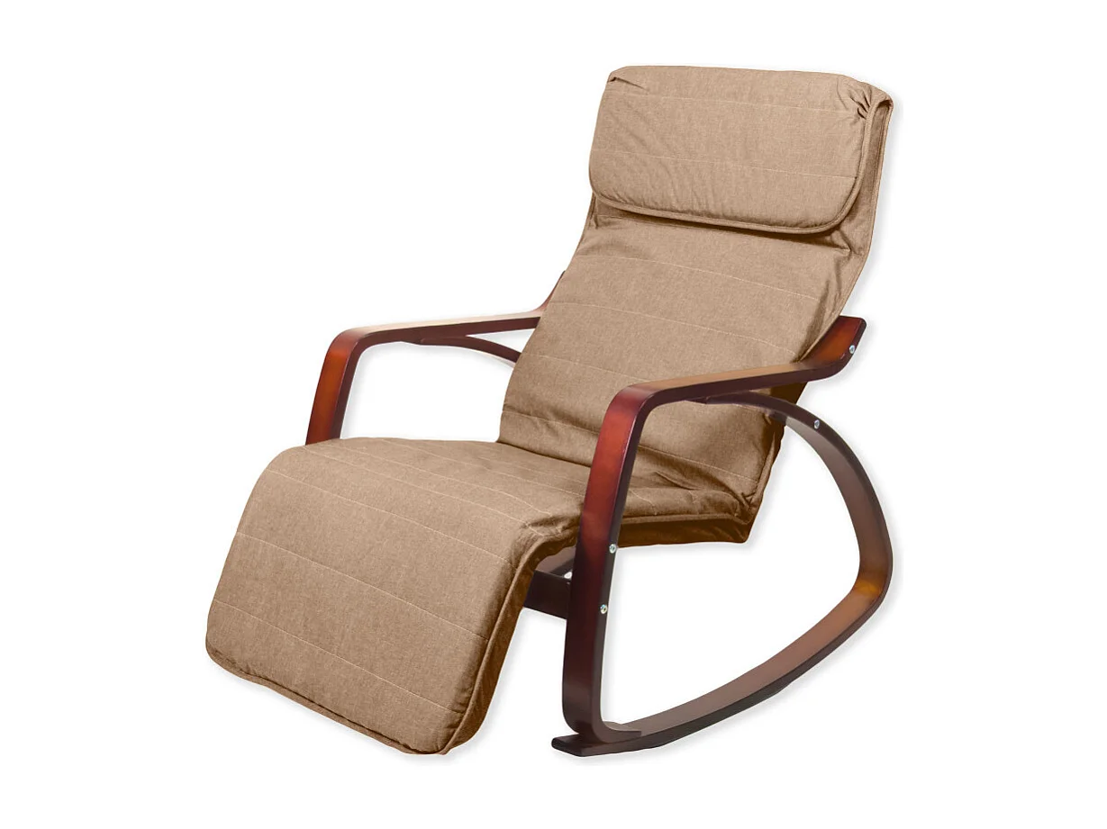 Fauteuil relax à bascule avec repose-pieds réglable mod. ZEN CAFÉ NOIX de Yelloo