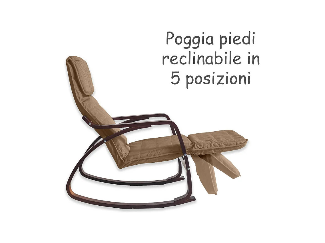 Fauteuil relax à bascule avec repose-pieds réglable mod. ZEN CAFÉ NOIX de Yelloo