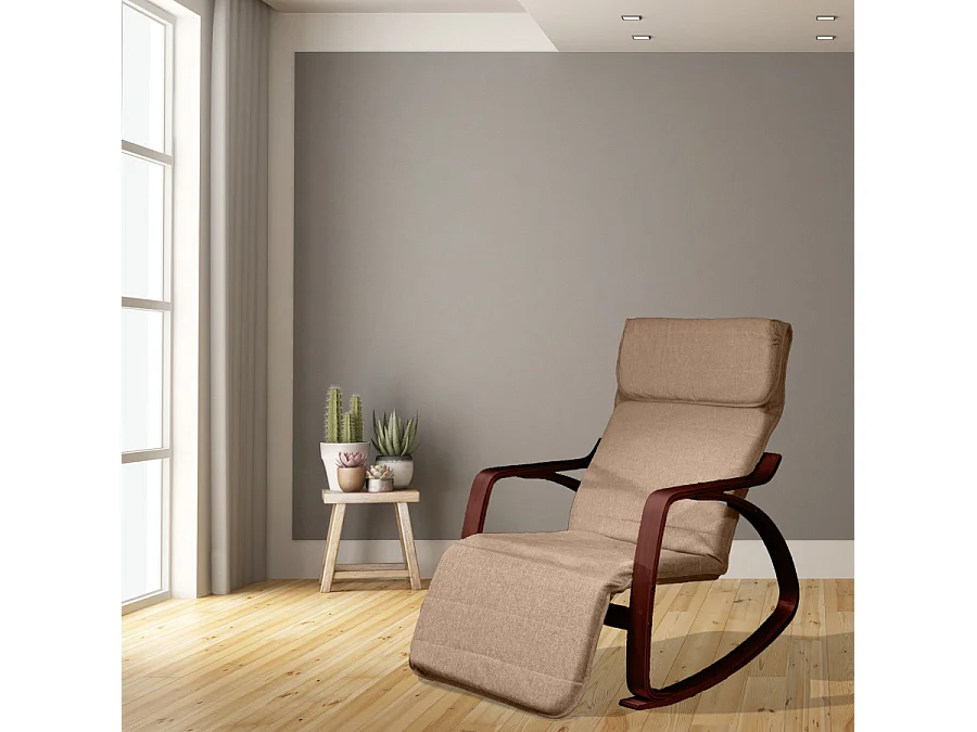 Fauteuil relax à bascule avec repose-pieds réglable mod. ZEN CAFÉ NOIX de Yelloo