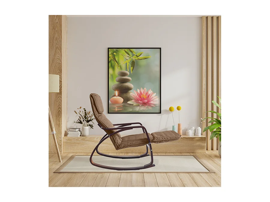 Fauteuil relax à bascule avec repose-pieds réglable mod. ZEN CAFÉ NOIX de Yelloo