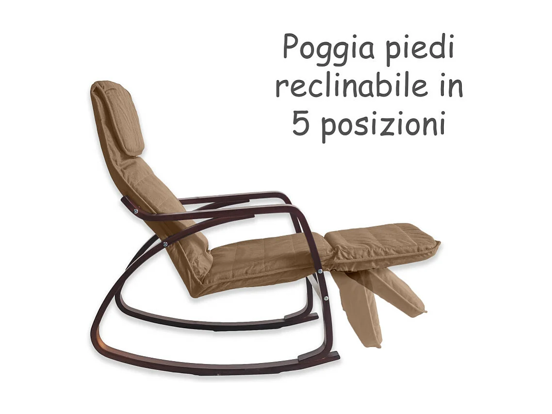 Fauteuil relax à bascule avec repose-pieds réglable mod. ZEN CAFÉ NOIX de Yelloo