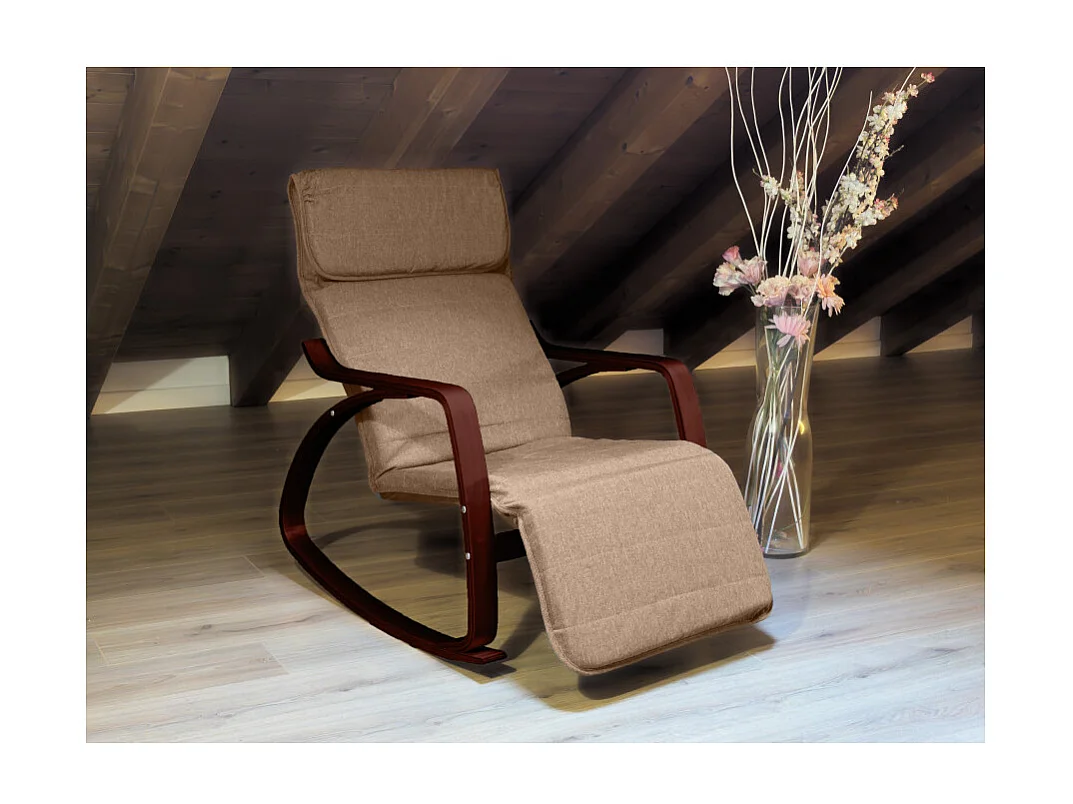 Fauteuil relax à bascule avec repose-pieds réglable mod. ZEN CAFÉ NOIX de Yelloo