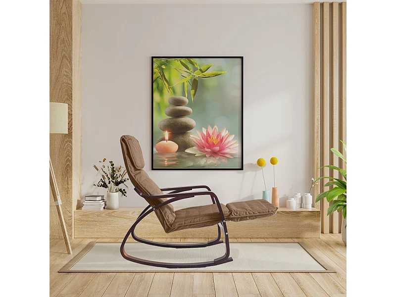 Fauteuil relax à bascule avec repose-pieds réglable mod. ZEN CAFÉ NOIX de Yelloo