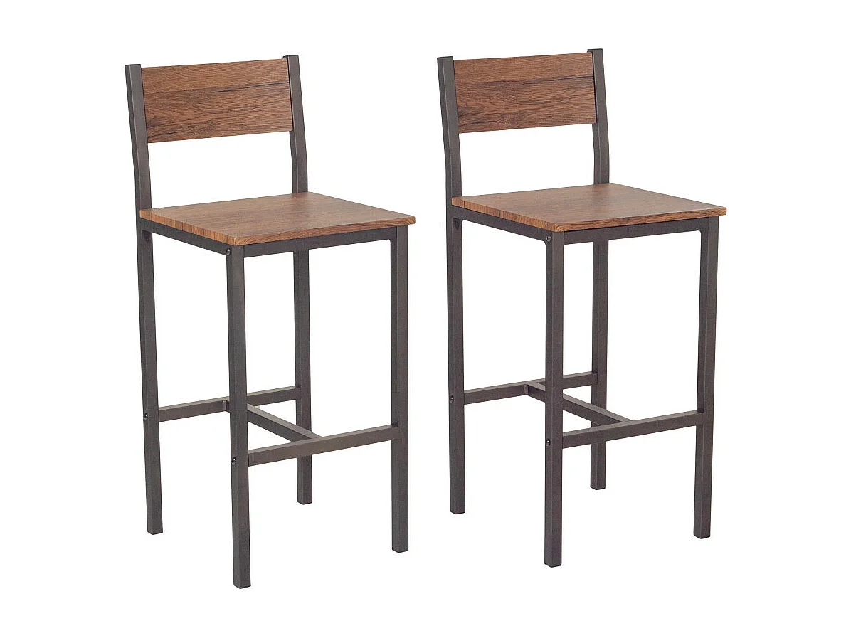 Set 2 Sgabelli bar marrone noce mod. VENICE by Yelloo