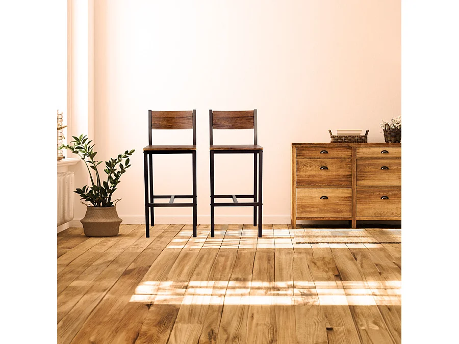 Set 2 Sgabelli bar marrone noce mod. VENICE by Yelloo