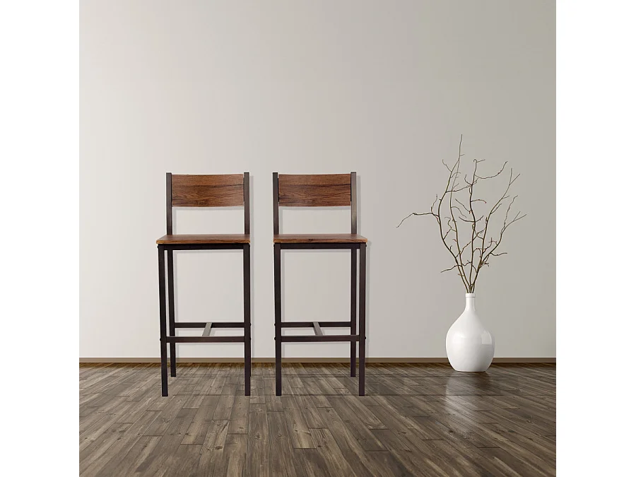 Set 2 Sgabelli bar marrone noce mod. VENICE by Yelloo