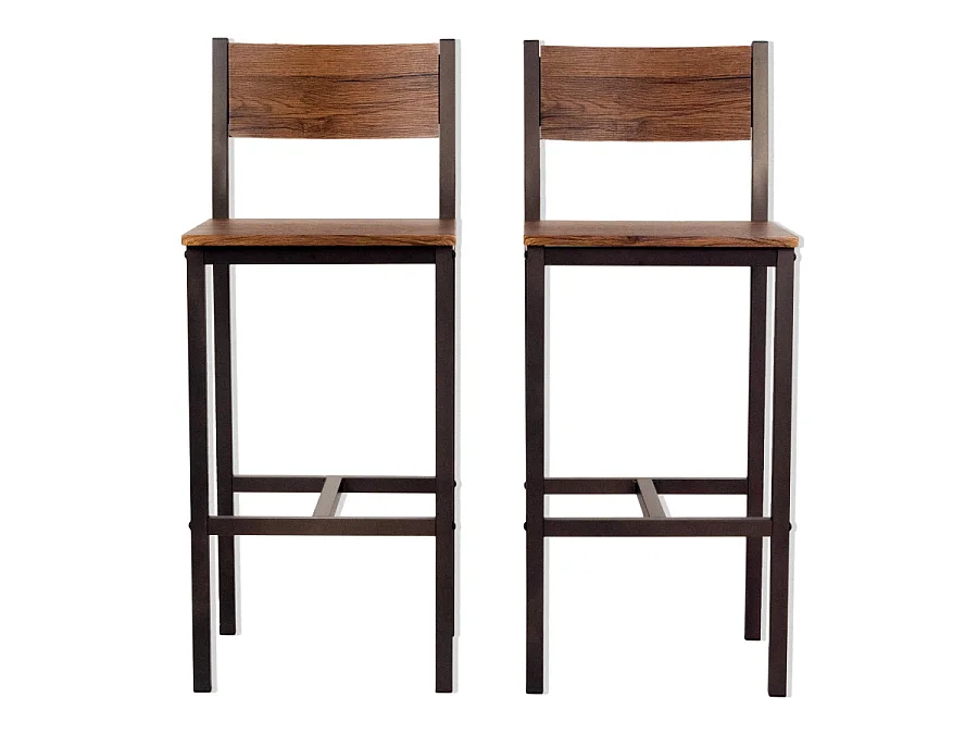 Set 2 Sgabelli bar marrone noce mod. VENICE by Yelloo