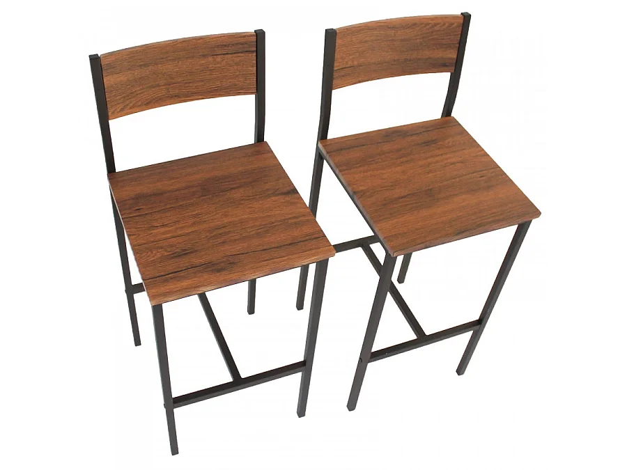 Set 2 Sgabelli bar marrone noce mod. VENICE by Yelloo