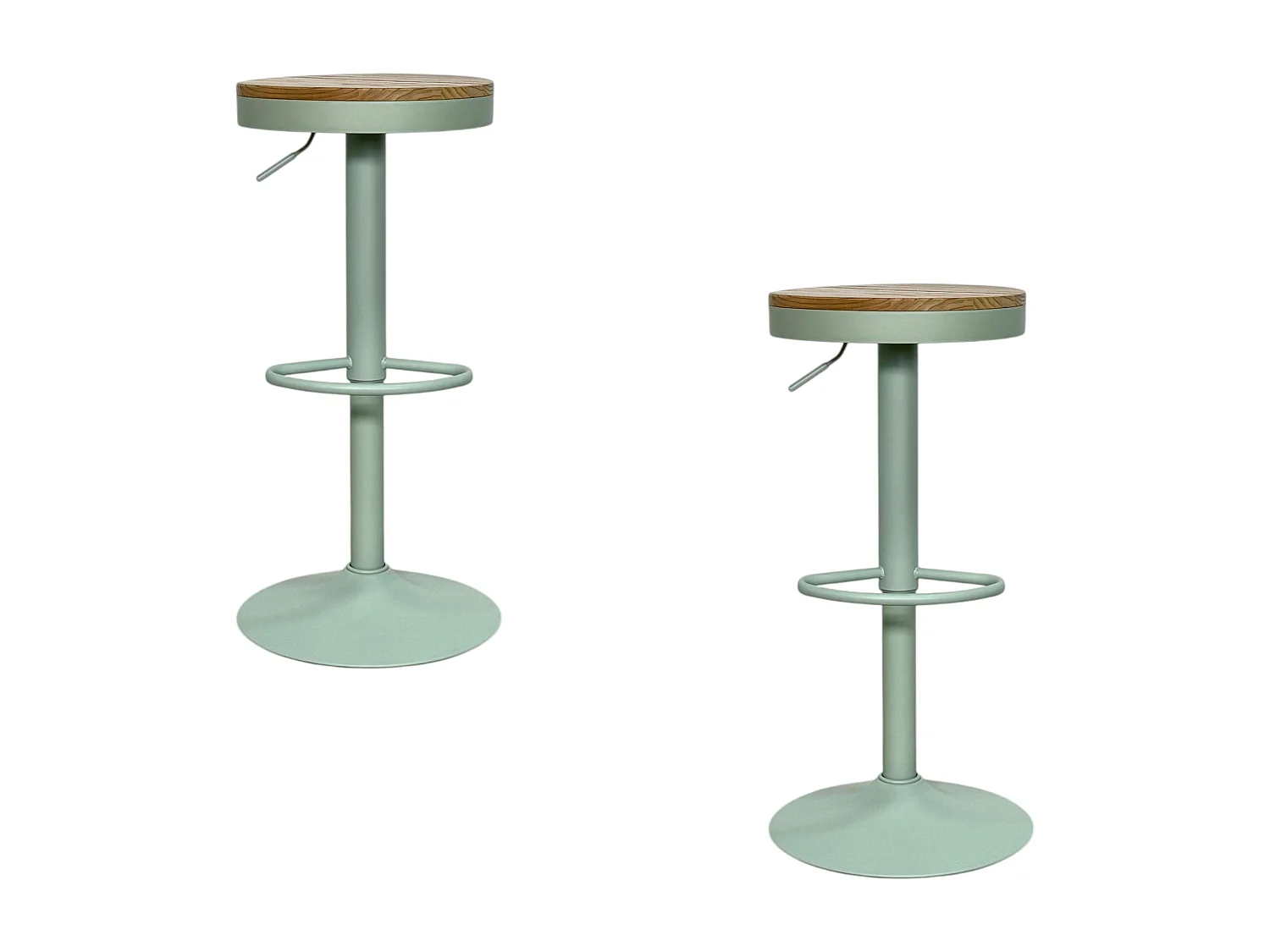 Tabouret de bar réglable métal vert (lot de 2) LEEDS