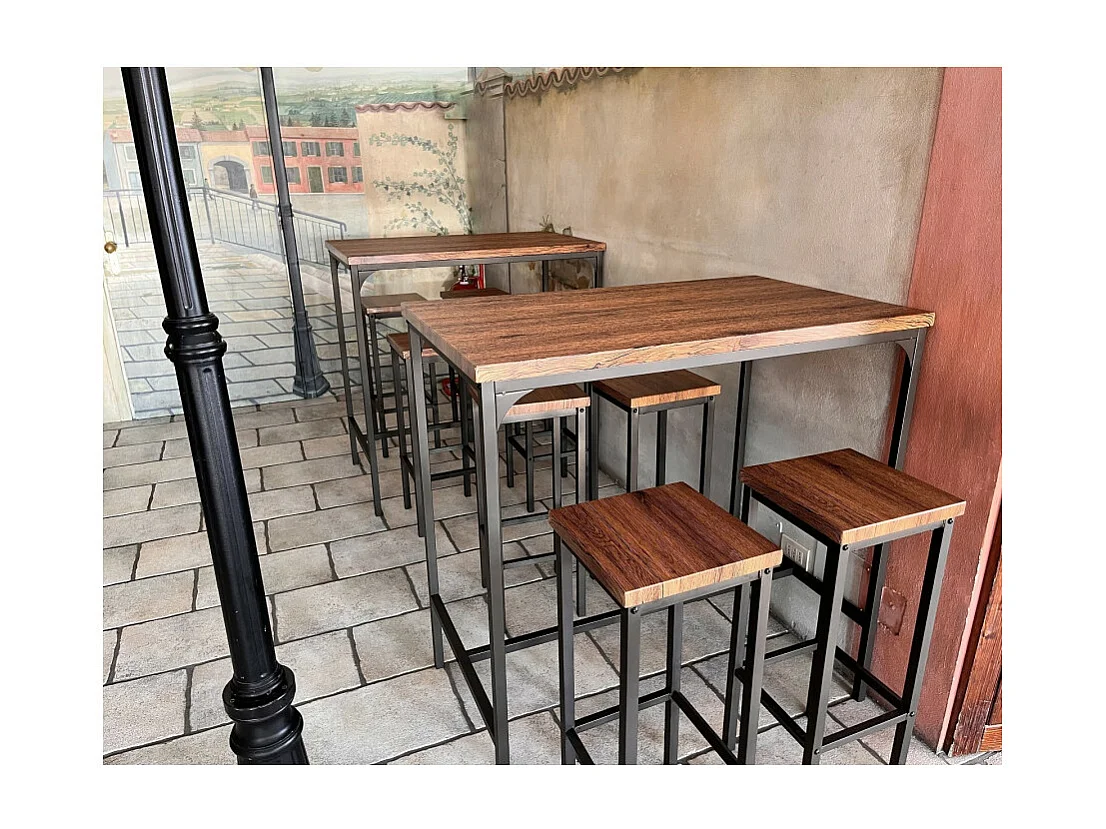 Lot de 2 tabourets de bar, hauteur d'assise 78 cm, couleur marron noyer, mod. FIRENZE ROMA par Yelloo