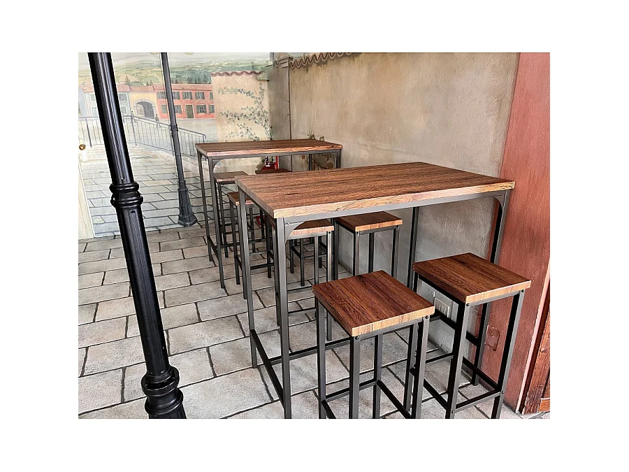 Set 2 Sgabelli bar alti 78 cm marrone noce mod. FIRENZE ROMA by Yelloo
