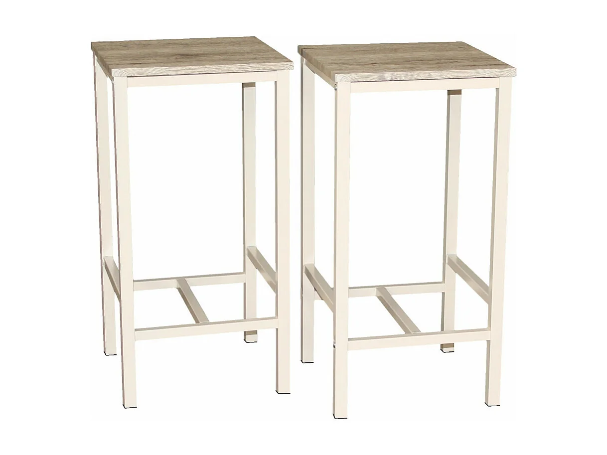 Set 2 Sgabelli bar cucina colore Beige Mod. BRASIL by Yelloo