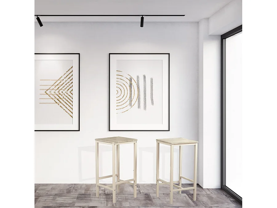 Zestaw 2 beżowych krzeseł kuchennych barowych Mod. BRASIL firmy Yelloo