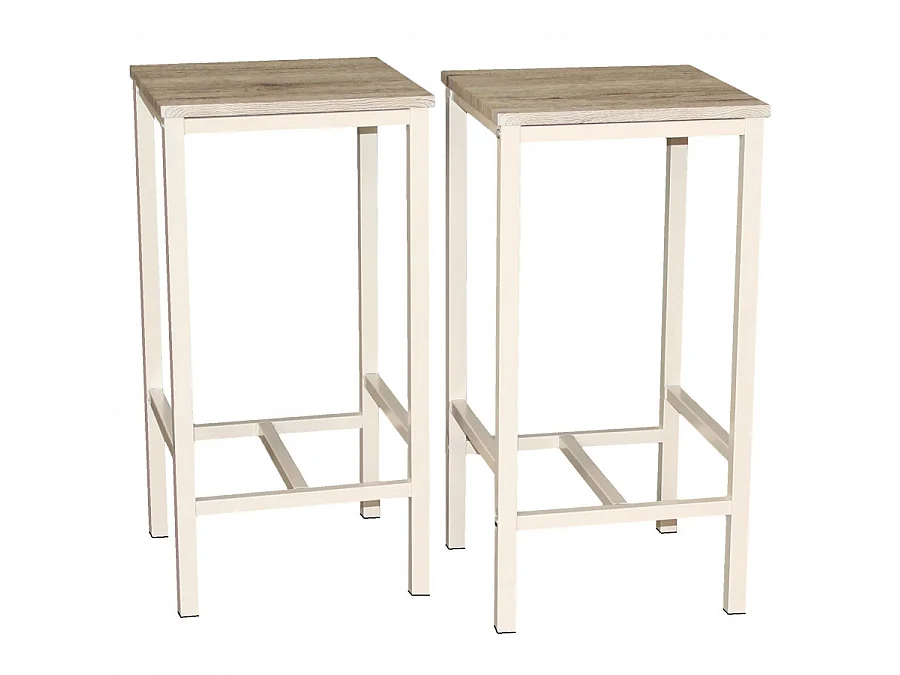 Set 2 Sgabelli bar cucina colore Beige Mod. BRASIL by Yelloo