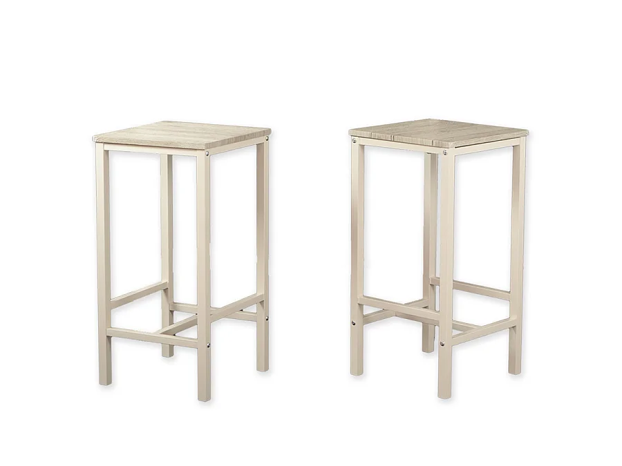 Set 2 Sgabelli bar cucina colore Beige Mod. BRASIL by Yelloo