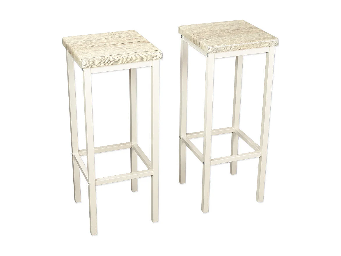 Lot de 2 tabourets de bar de 78 cm de hauteur en chêne clair beige mod. RICCIONE RIMINI par Yelloo