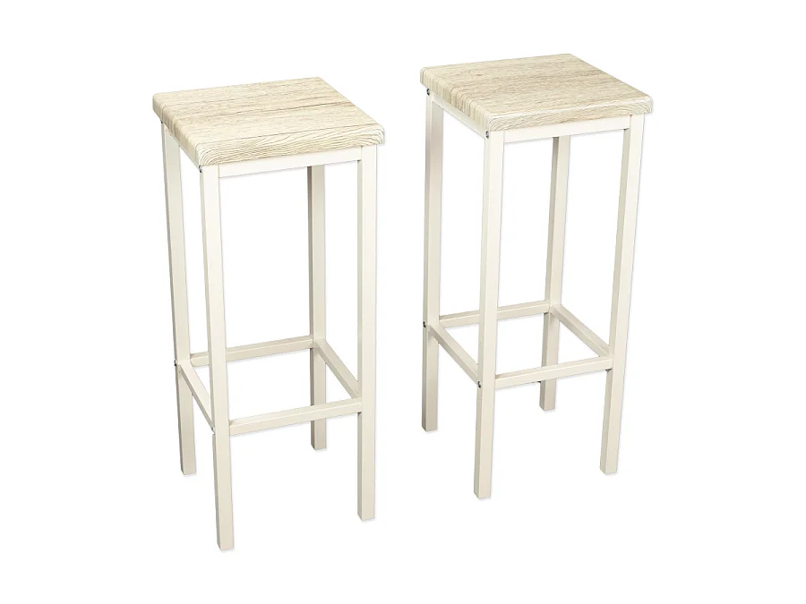 Set 2 Sgabelli bar alti 78 cm beige rovere chiaro mod. RICCIONE RIMINI by Yelloo