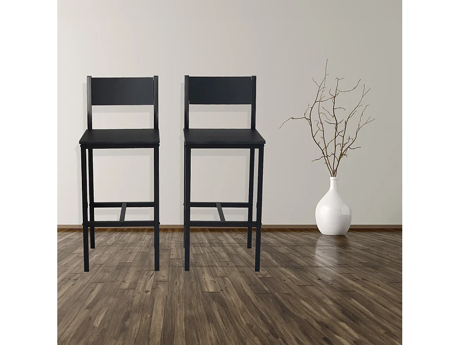 Set 2 Sgabelli colore nero moderni e comodi seduta altezza 67 cm mod. LIGNANO by Yelloo