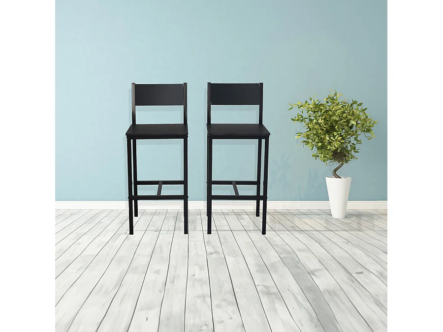 Set 2 Sgabelli colore nero moderni e comodi seduta altezza 67 cm mod. LIGNANO by Yelloo