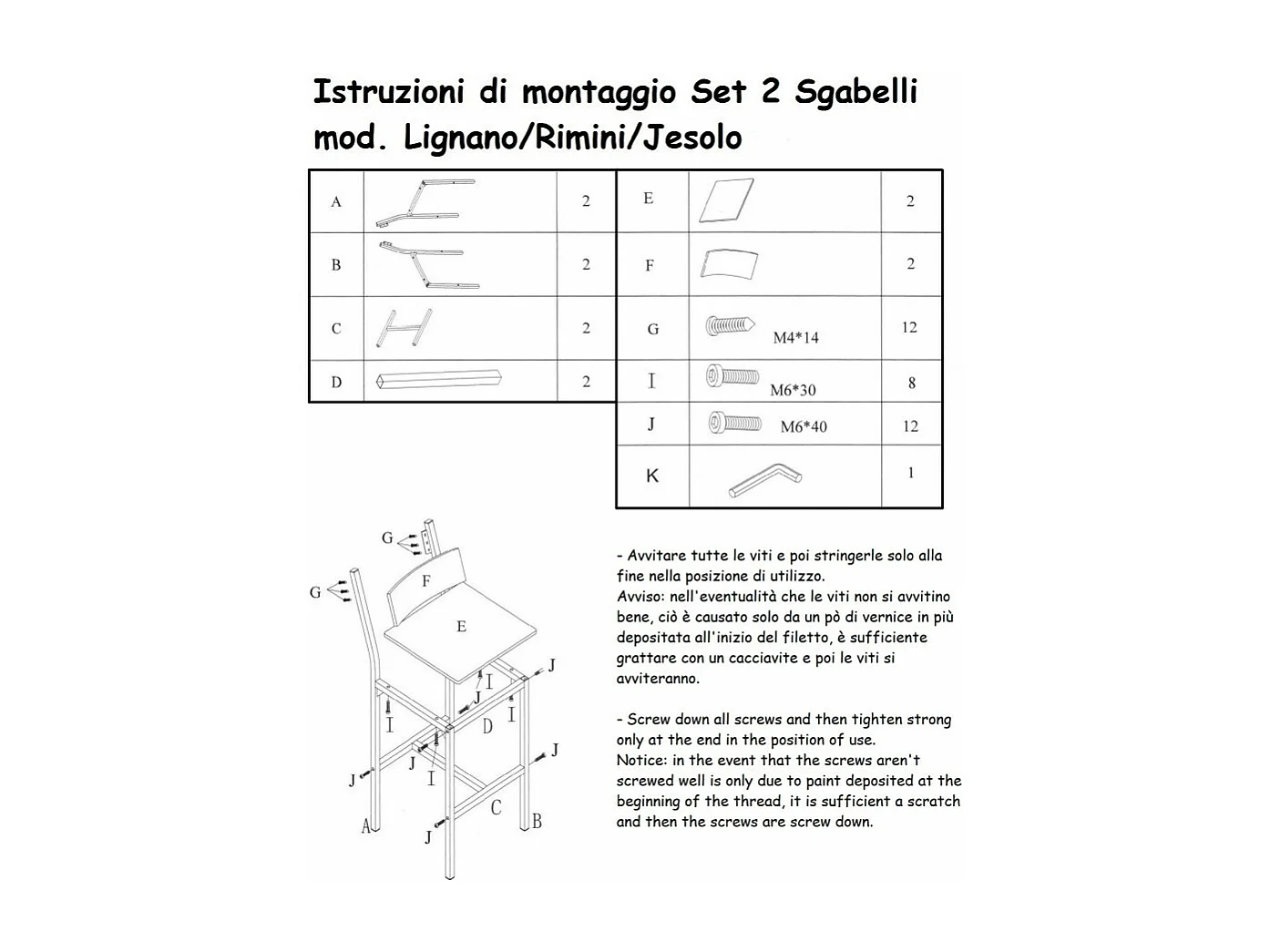 Set 2 Sgabelli colore nero moderni e comodi seduta altezza 67 cm mod. LIGNANO by Yelloo