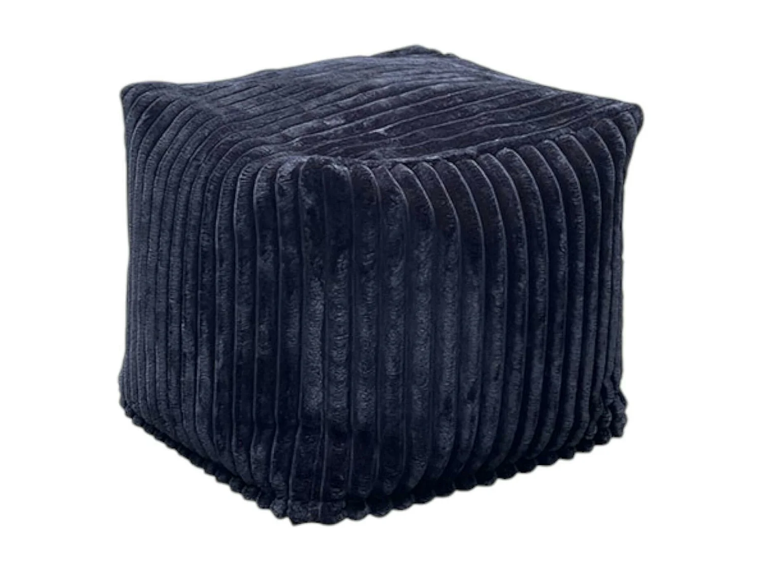 Pouf carré velours grosses côtes anthracite VISBY