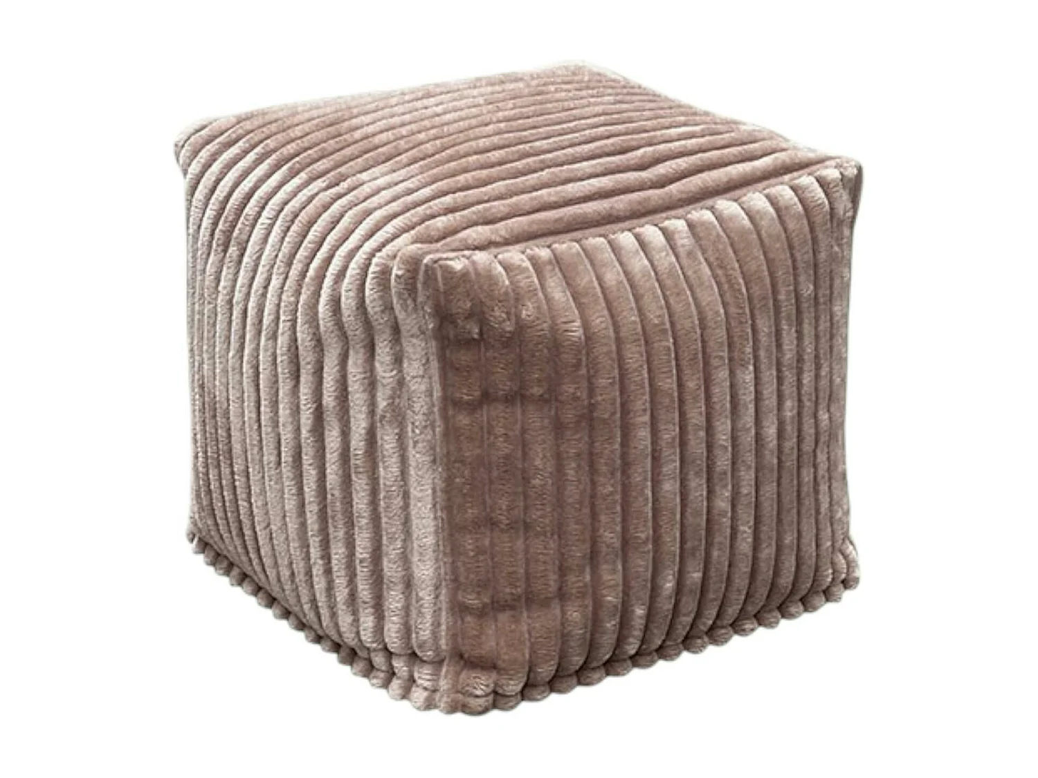 Pouf carré velours grosses côtes camel VISBY