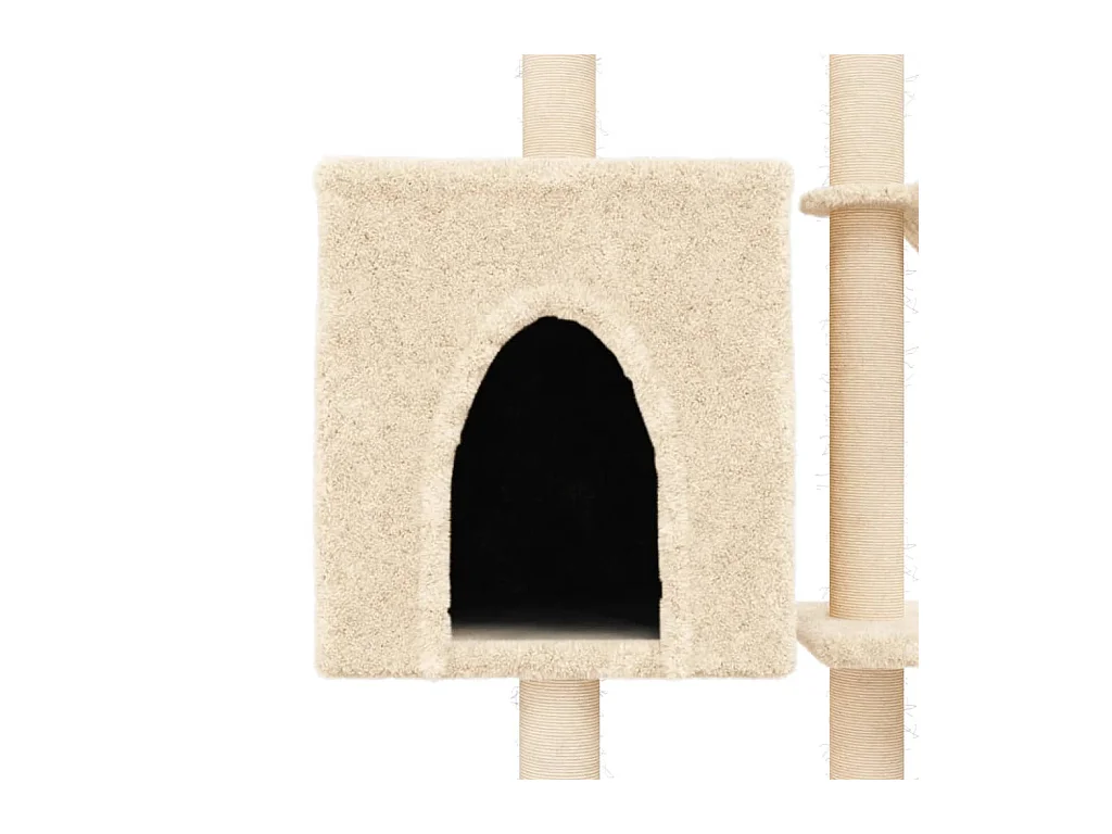 Arbre à chat avec griffoirs en sisal Crème 145 cm