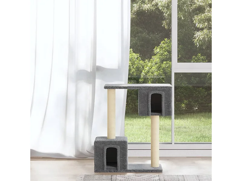 Tiragraffi con pali in sisal Grigio chiaro 60 cm