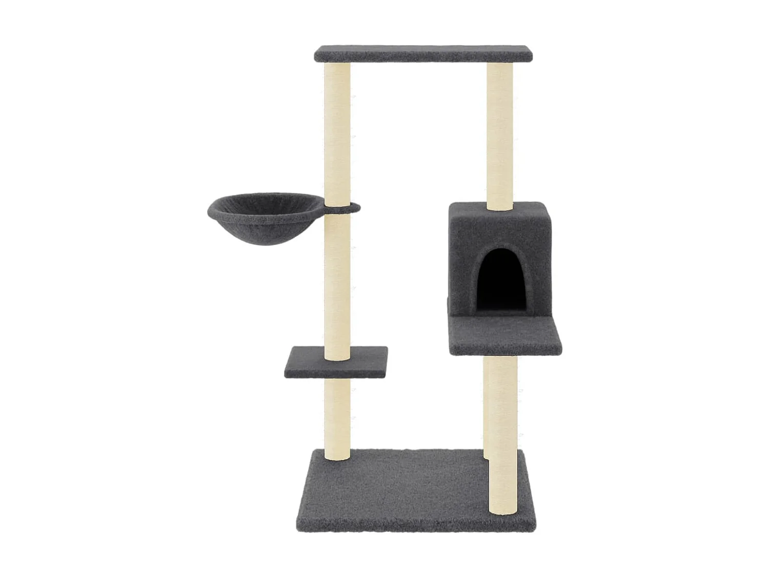 Tiragraffi con pali in sisal grigio scuro 95 cm