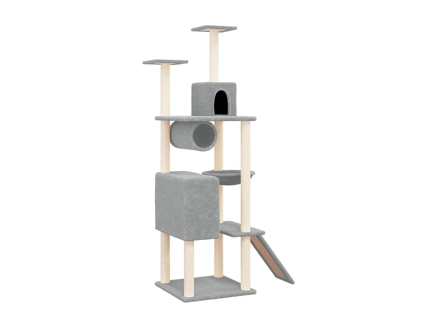 Arbre à chat avec griffoirs en sisal Gris clair 168 cm