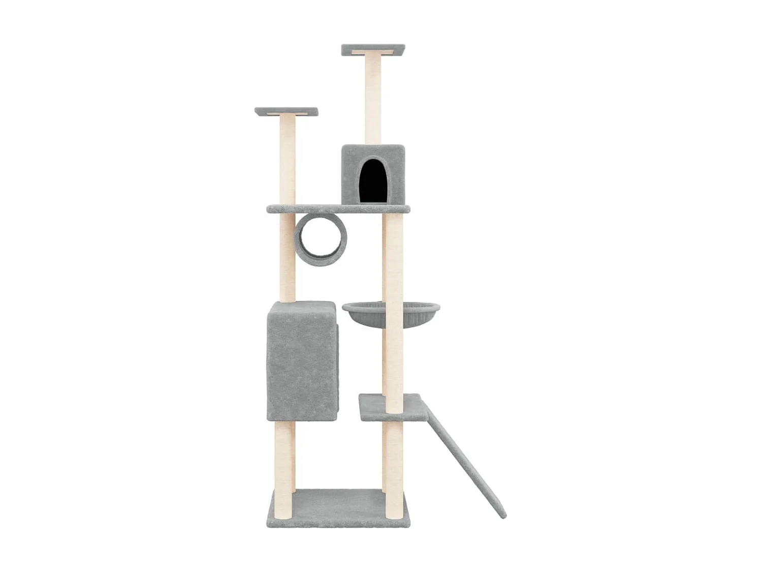Árvore para gatos com arranhadores de sisal Cinza claro 168 cm