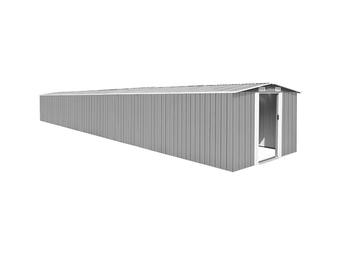Abri de jardin Gris 257x990x181 cm Acier galvanisé