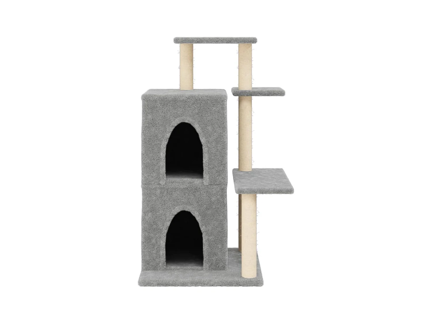 Katzenbaum mit Sisal-Kratzstämmen, hellgrau, 97 cm
