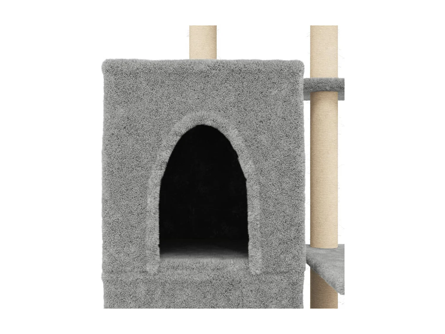 Katzenbaum mit Sisal-Kratzstämmen, hellgrau, 97 cm