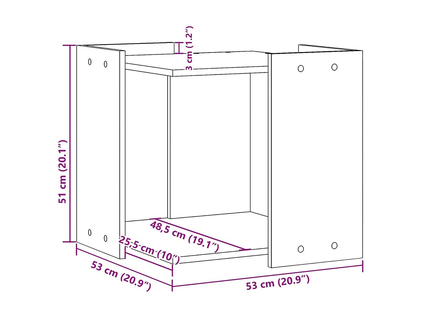 Meuble de bac à litière pour chat chêne sonoma bois ingénierie