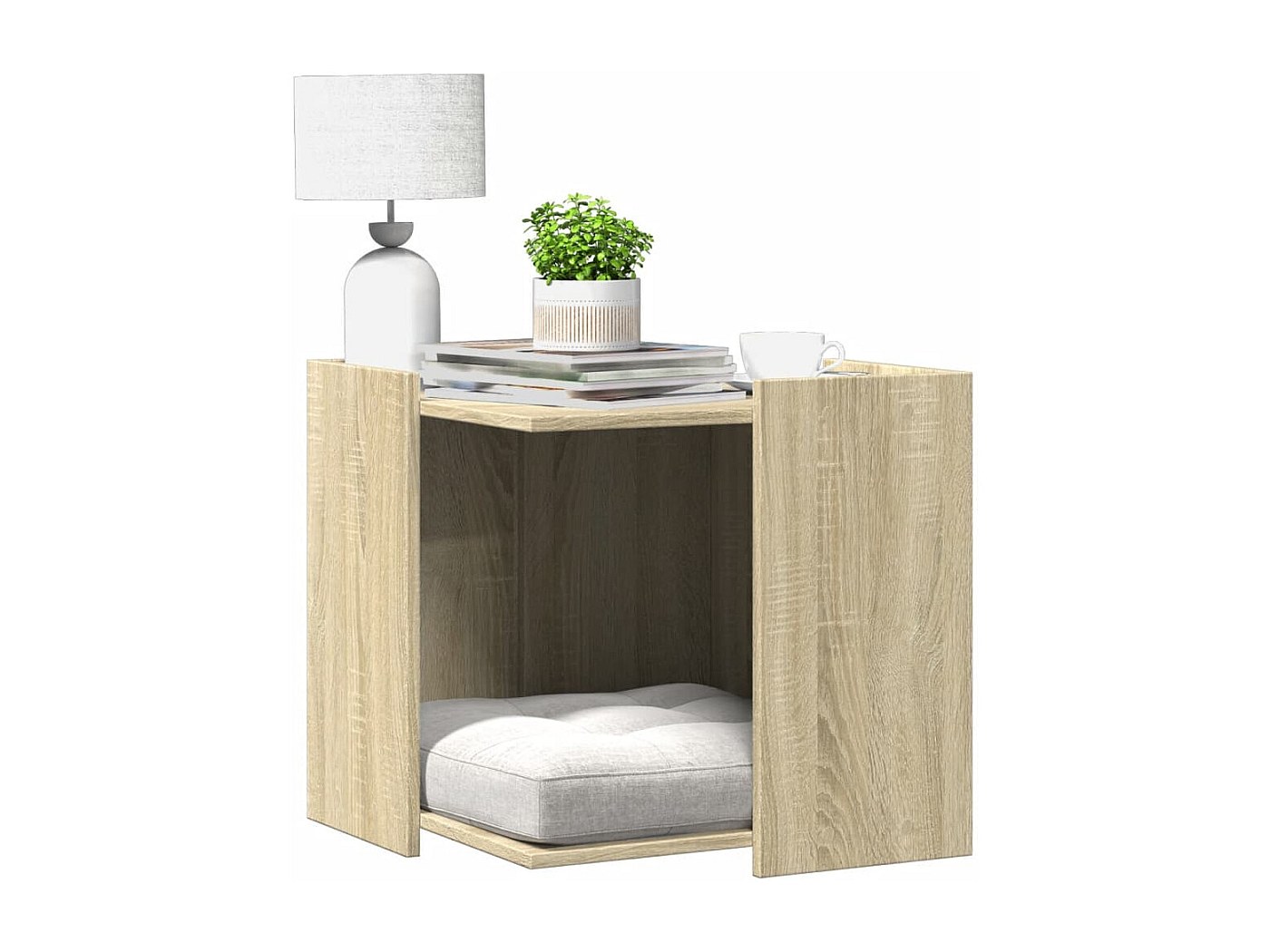 Katzentoilettenschrank Sonoma Eiche Holzwerkstoff